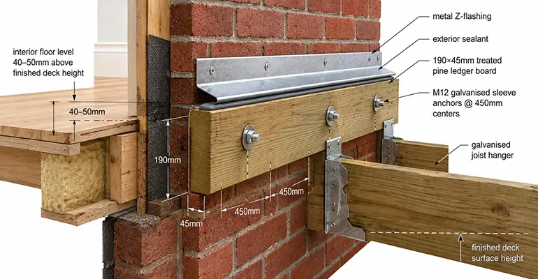 Install the Ledger Board (Attached Decks Only)