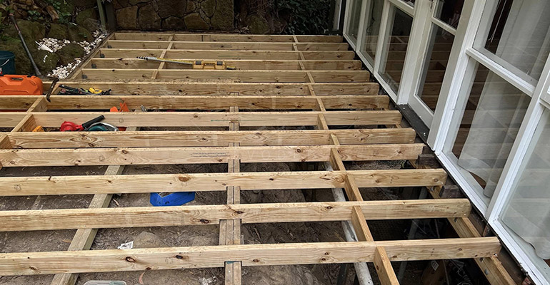 building a concrete deck